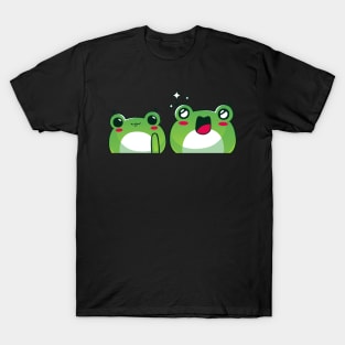 Green Red Playful Cute Frog Illustration T-Shirt